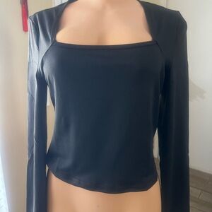 Chic Black Long Sleeve Women's Top